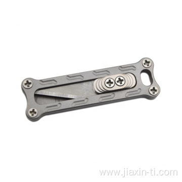 mini titanium utility sliding pocket knife